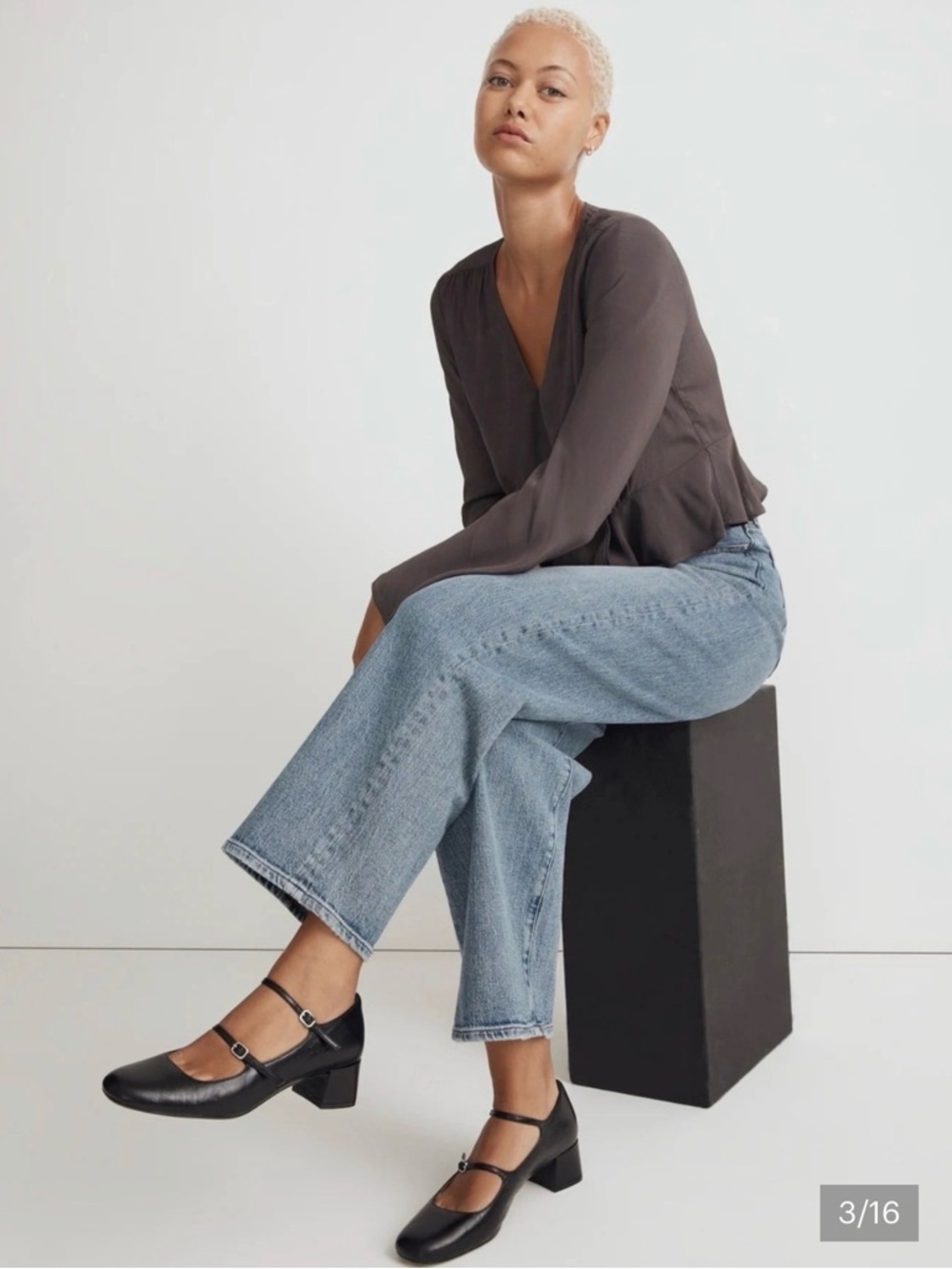 Madewell Black Leather Nettie Mary Jane Heels, 6.5 - Picture 3 of 8